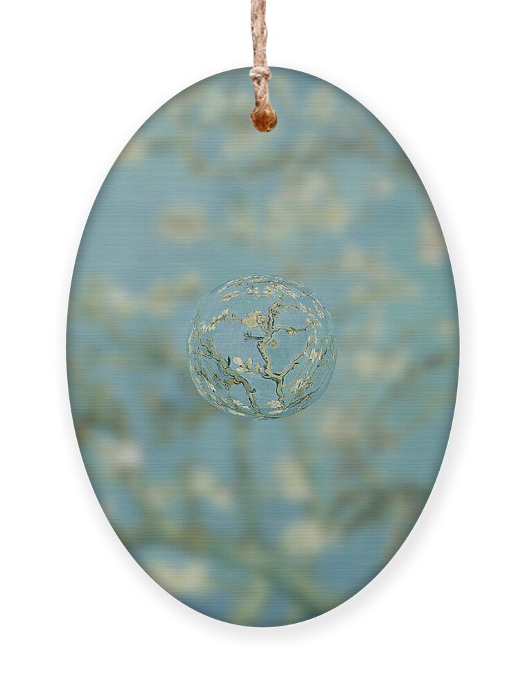 Abstract In The Living Room Ornament featuring the digital art Sphere Ill van Gogh by David Bridburg