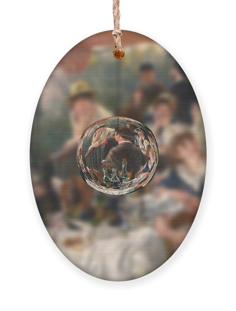 Abstract In The Living Room Ornament featuring the digital art Sphere 4 Renoir by David Bridburg