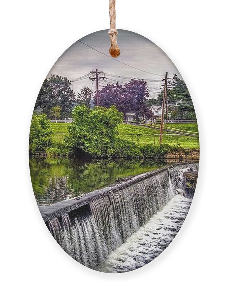 Spillway Ornament featuring the photograph Spillway at Grace Lord Park, Boonton NJ by Christopher Lotito