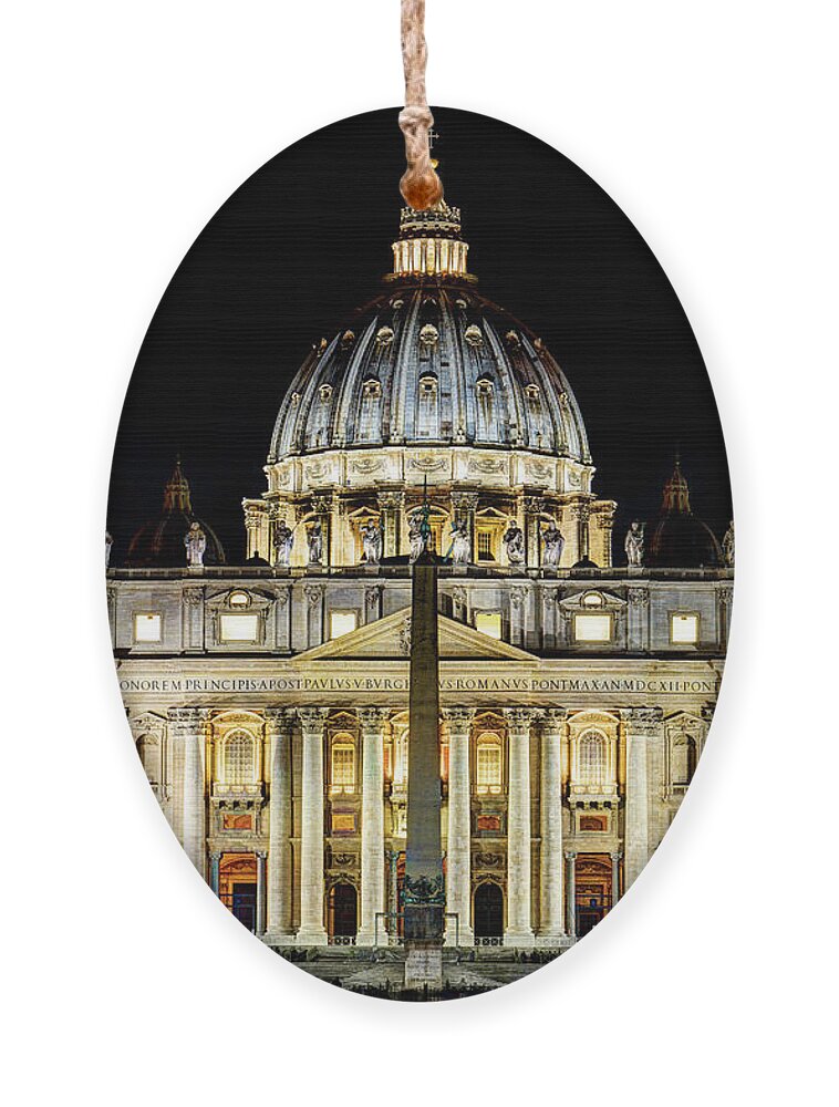 Saint Peters Basilica Ornament featuring the photograph St. Peter's Basilica by Weston Westmoreland