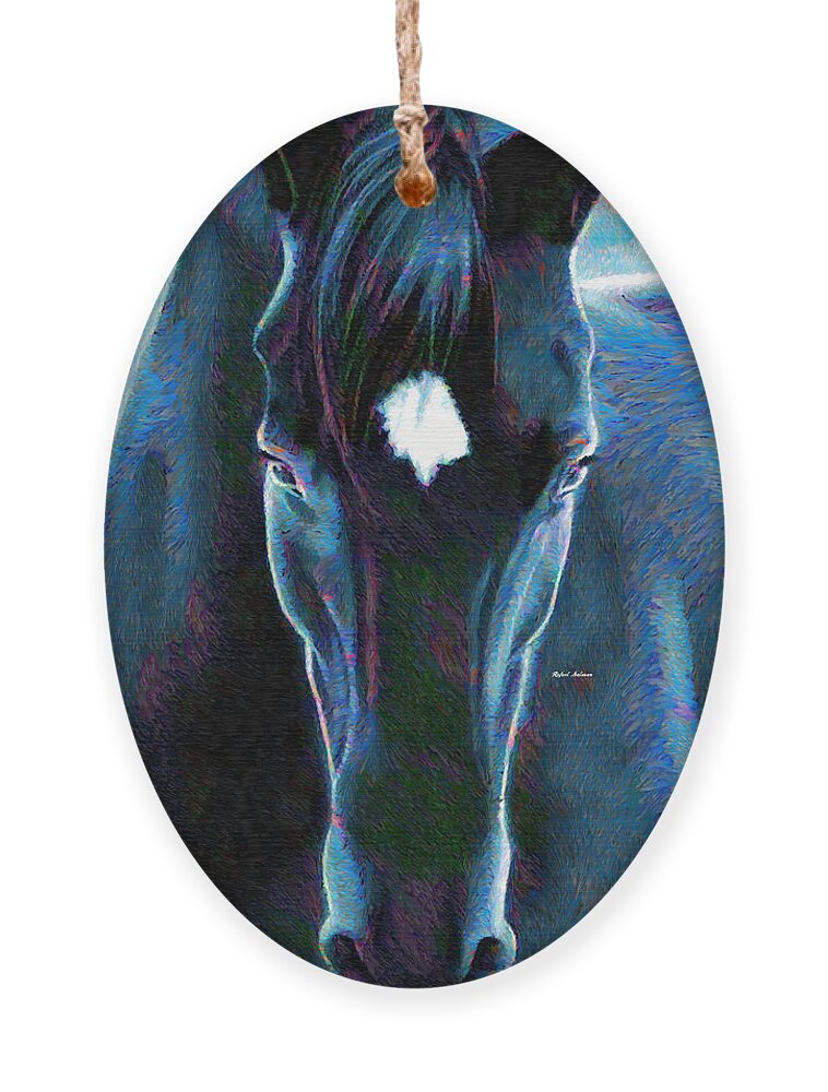 Rafael Salazar Ornament featuring the digital art Stallion by Rafael Salazar