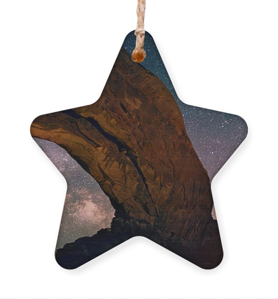 Lena Owens Ornament featuring the digital art Star Gazing by Lena Owens - OLena Art Vibrant Palette Knife and Graphic Design