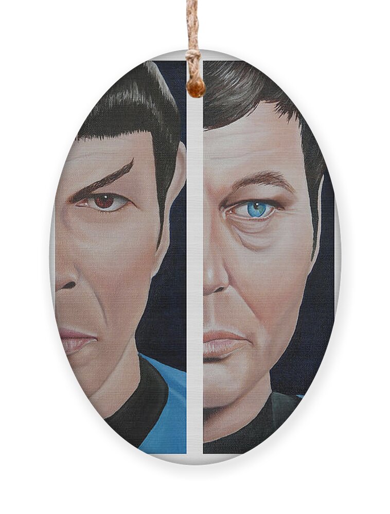 Star Trek Ornament featuring the painting Star Trek Set One by Vic Ritchey