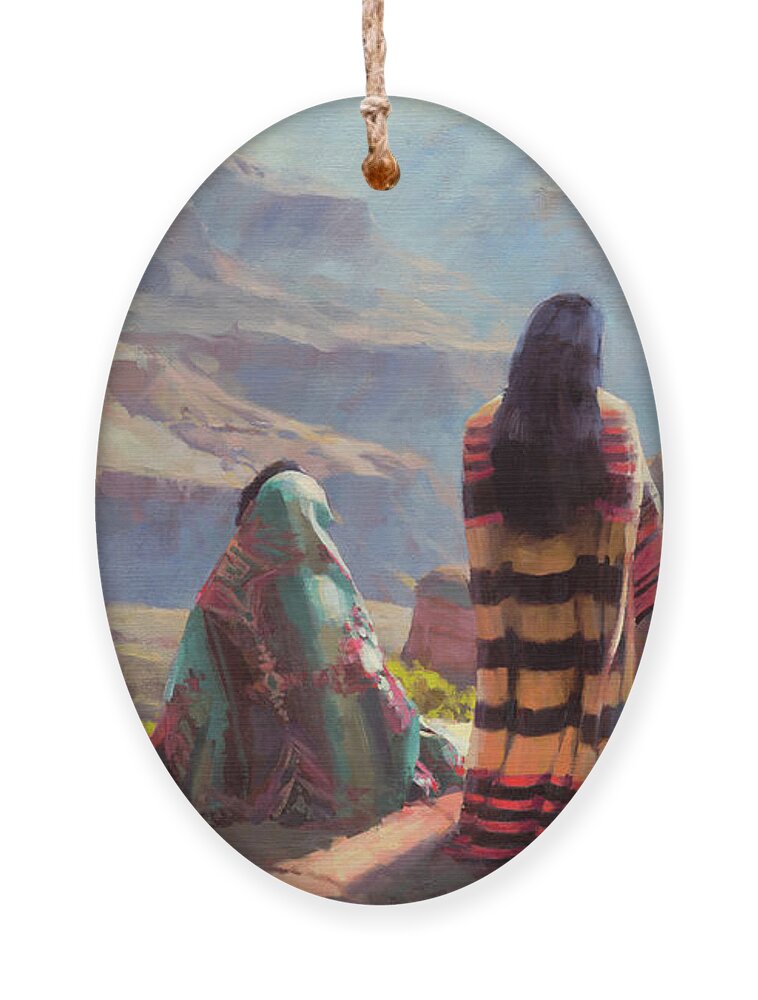 Southwest Ornament featuring the painting Stillness by Steve Henderson
