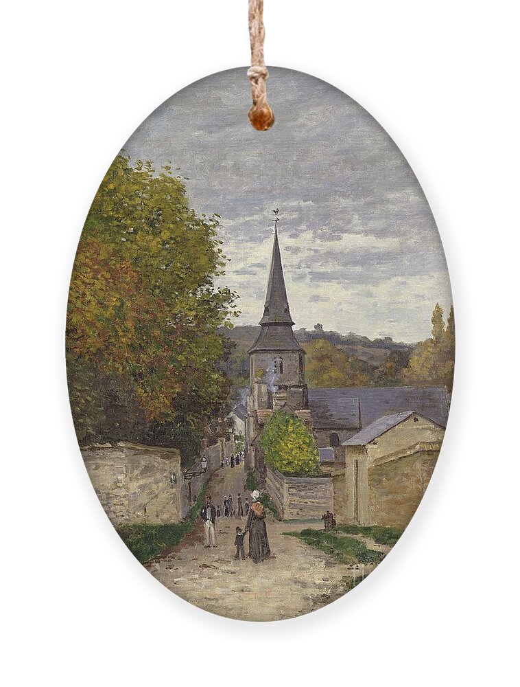 Street In Sainte-adresse Ornament featuring the painting Street in Sainte Adresse by Claude Monet