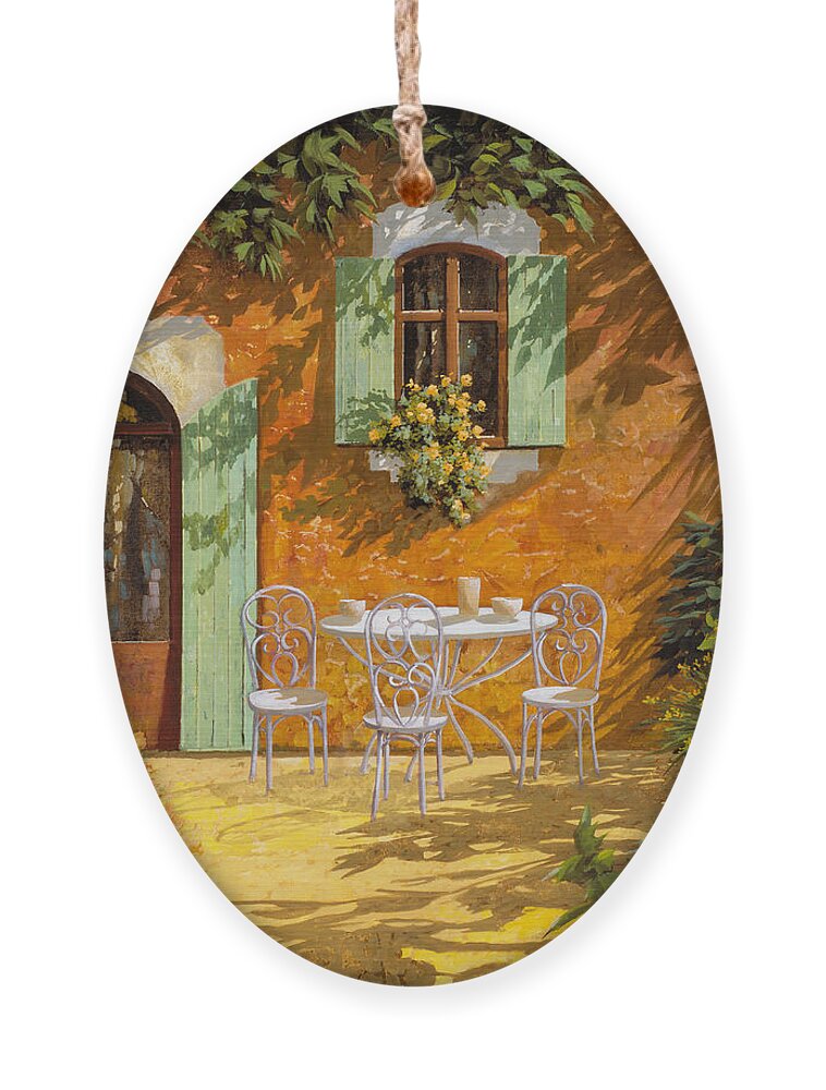 Quiete Ornament featuring the painting Sul Patio by Guido Borelli