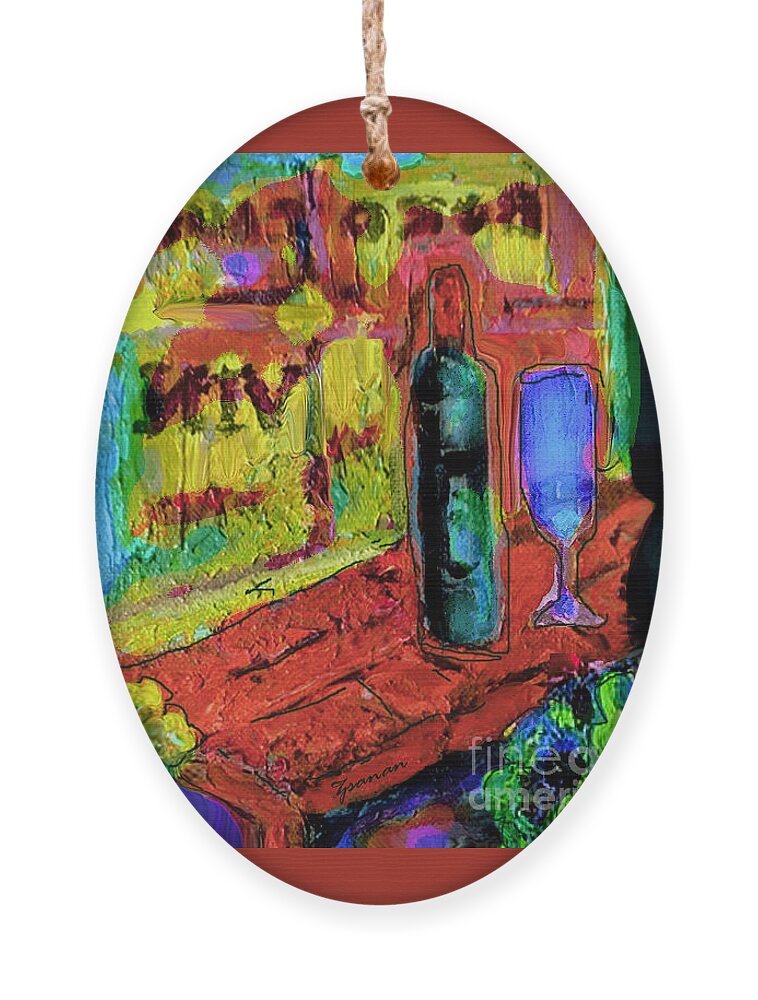 Original Art Ornament featuring the painting Summer Wine by Zsanan Studio