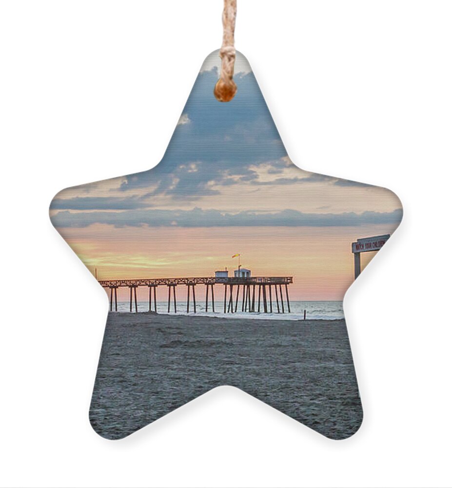 Ocean City New Jersey Ornament featuring the photograph Sunrise at 16th street Ocean City New Jersey by Photographic Arts And Design Studio