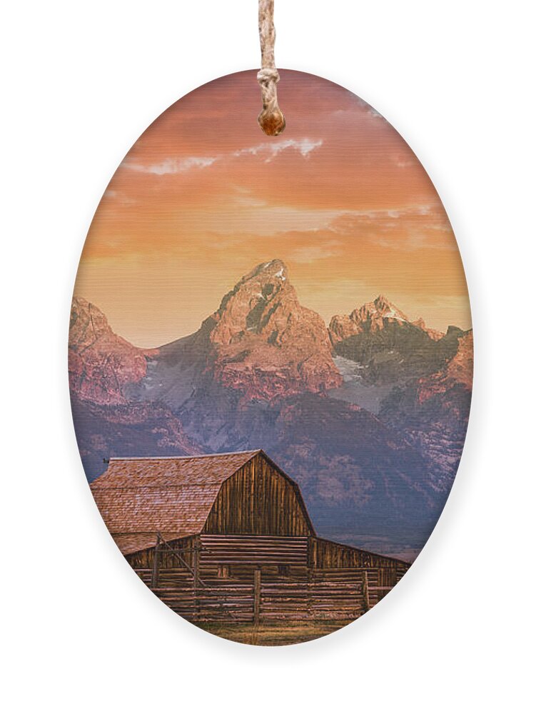 Grand Teton Ornament featuring the photograph Sunrise on the Ranch by Darren White