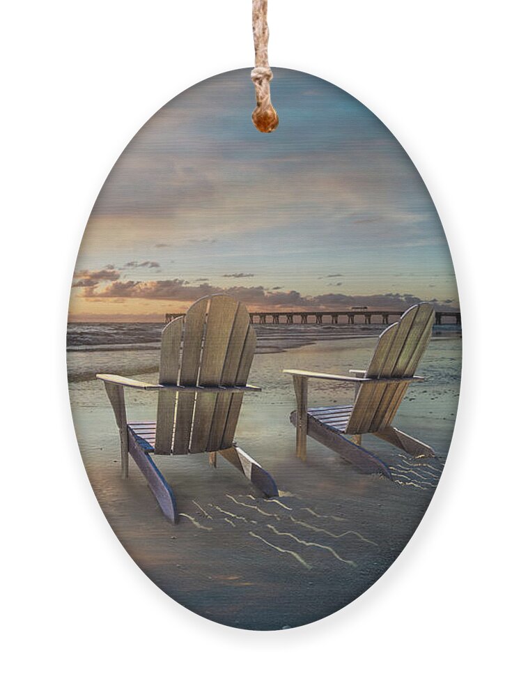 Boats Ornament featuring the photograph Sunrise Romance by Debra and Dave Vanderlaan
