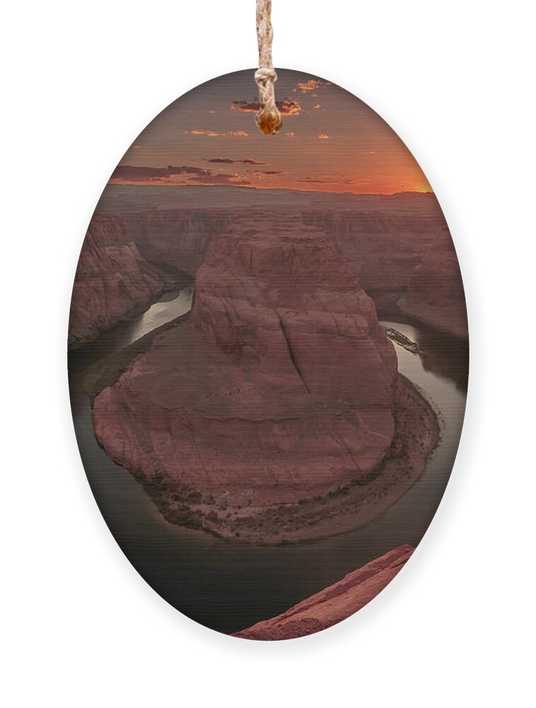 Sunset Ornament featuring the photograph Sunset at Horseshoe Bend by Susan Rissi Tregoning