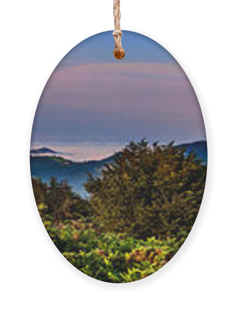 Sunset Ornament featuring the photograph Sunset Cloud Tide Over the Mountains by Weston Westmoreland