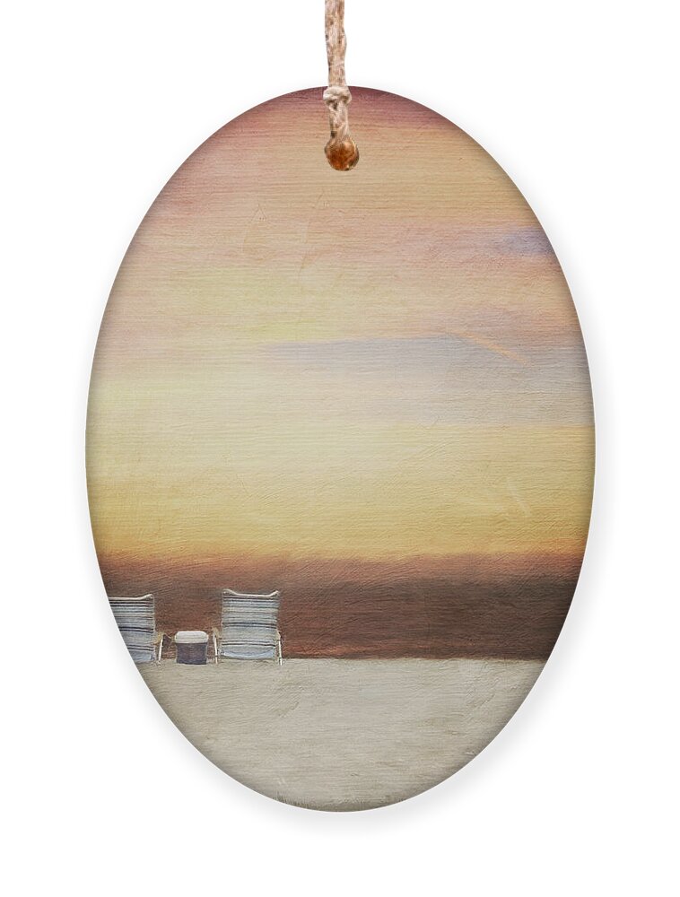Sunset Ornament featuring the digital art Sunset for Two by Jayne Carney