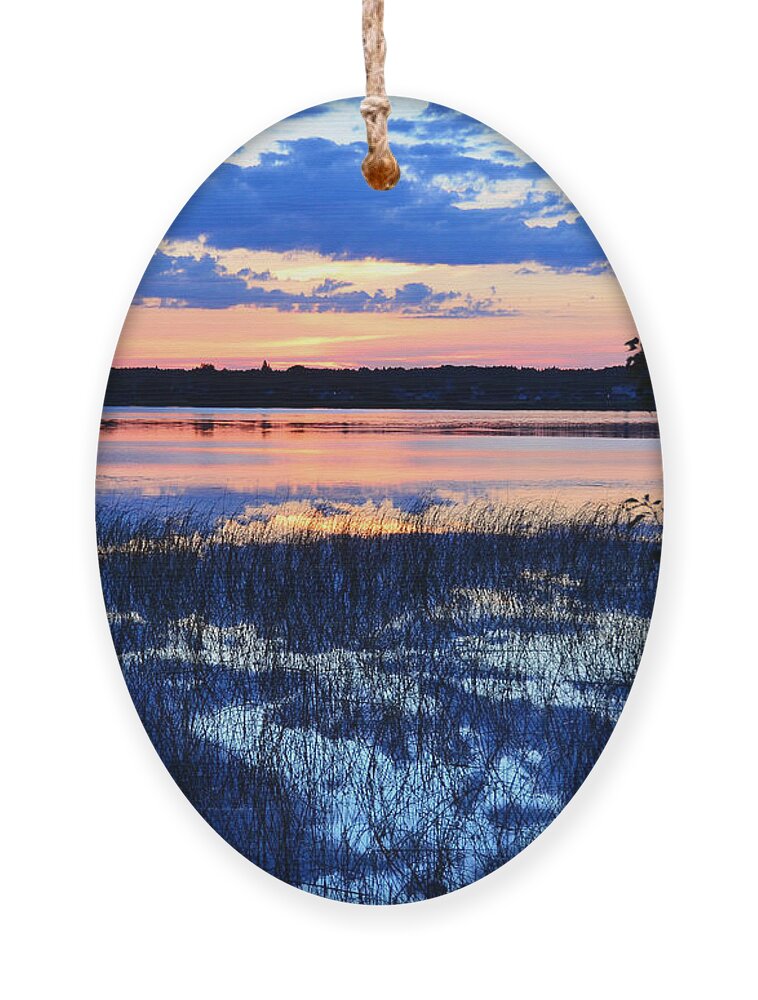 Sunset On Lake Ornament featuring the photograph Sunset on Porcupine Lake by Elaine Berger
