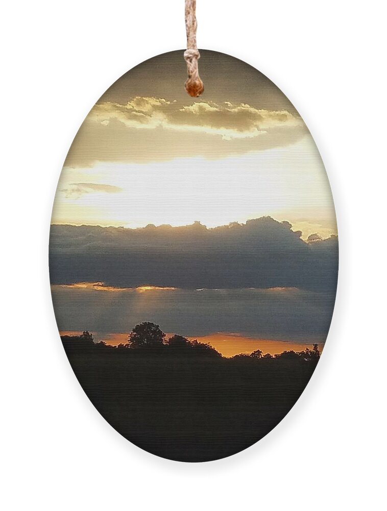 Sunset Ornament featuring the photograph Sunset Through the Dark by Vic Ritchey