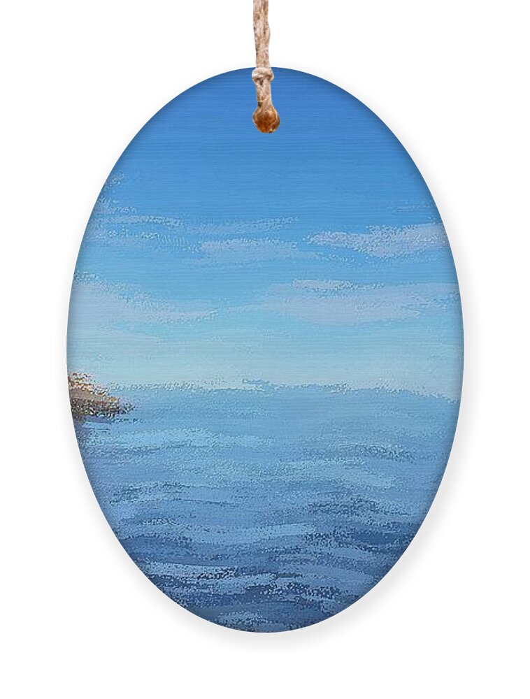Blue Ornament featuring the digital art Superior Shore by David Manlove
