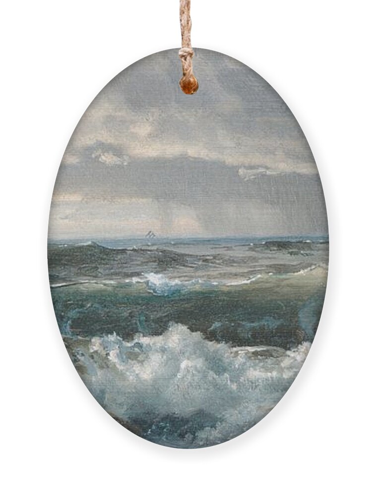 Winslow Homer Ornament featuring the digital art Surf on the Rocks by Newwwman