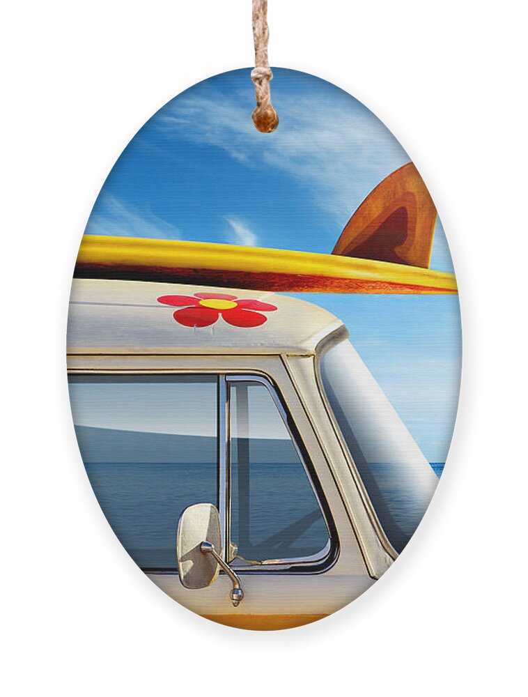 60ties Ornament featuring the photograph Surf Van by Carlos Caetano