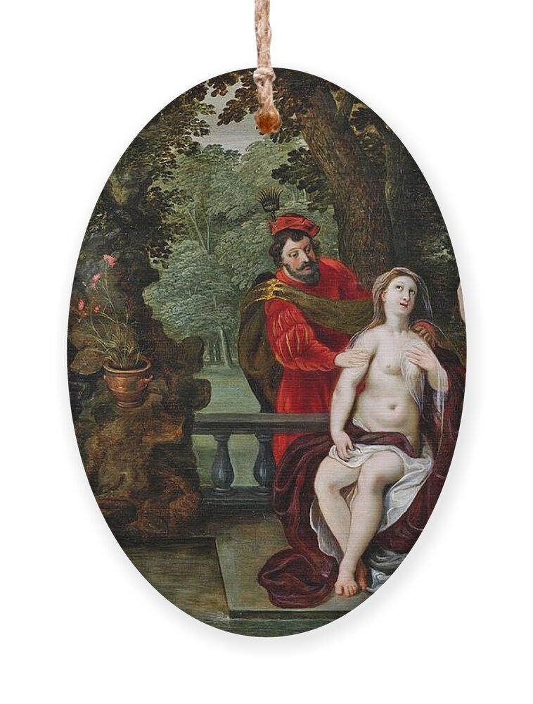 Jan Brueghel The Younger Ornament featuring the painting Susanna and the Elders by Jan Brueghel the Younger