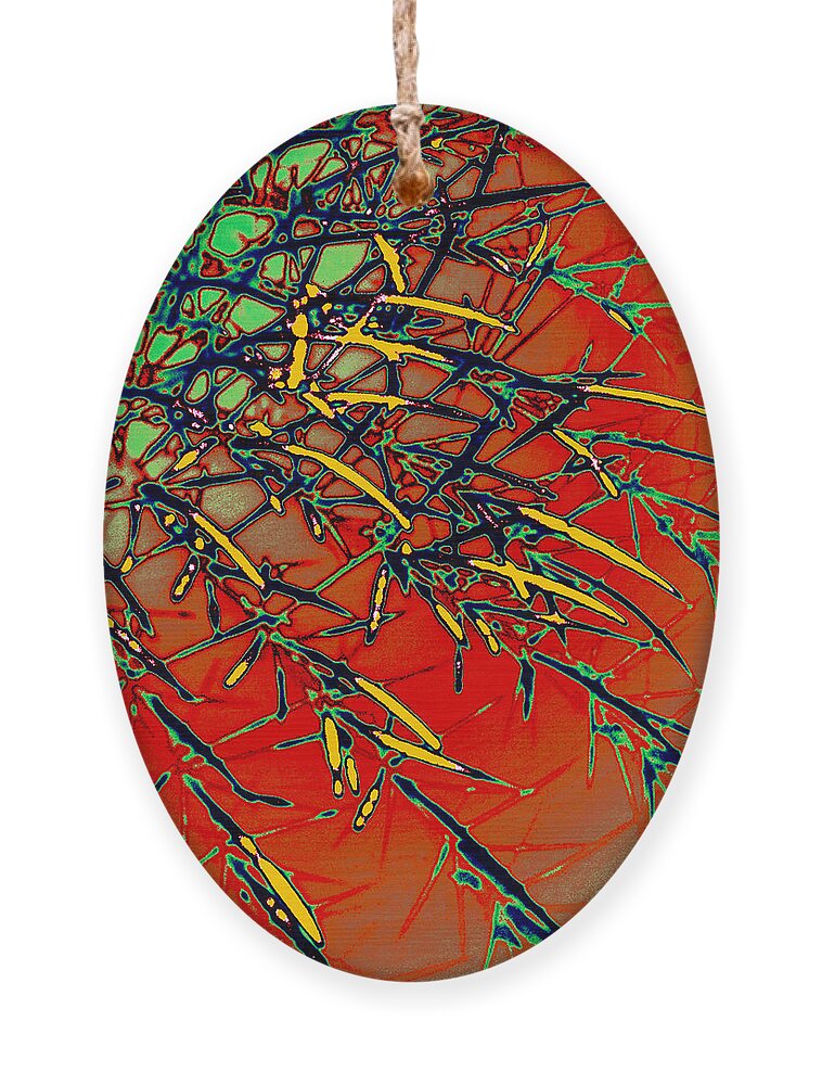 Digital Art Ornament featuring the digital art Swirl Barrel Cactus by Joe Hoover