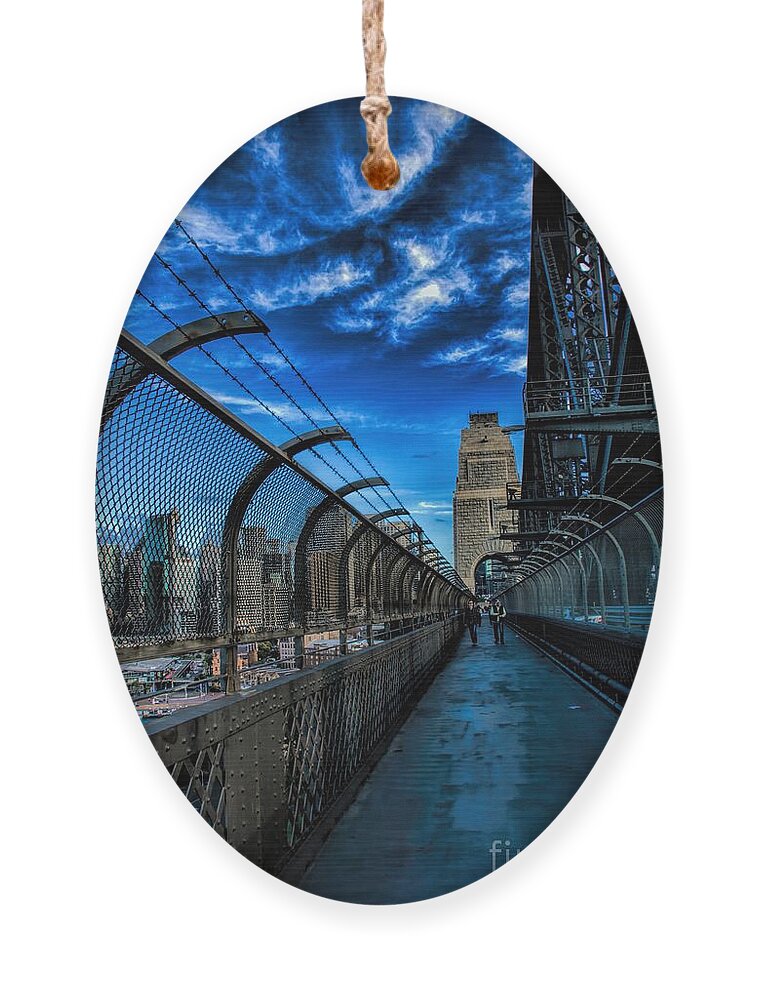Cityscape Ornament featuring the photograph Sydney Harbour Bridge Walkway by Diana Mary Sharpton