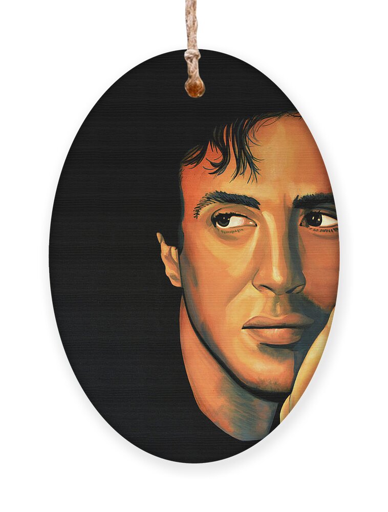 Sylvester Stallone Ornament featuring the painting Sylvester Stallone by Paul Meijering