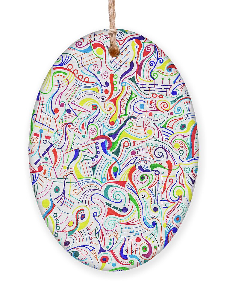 Mazes Ornament featuring the drawing Synesthesia by Steven Natanson