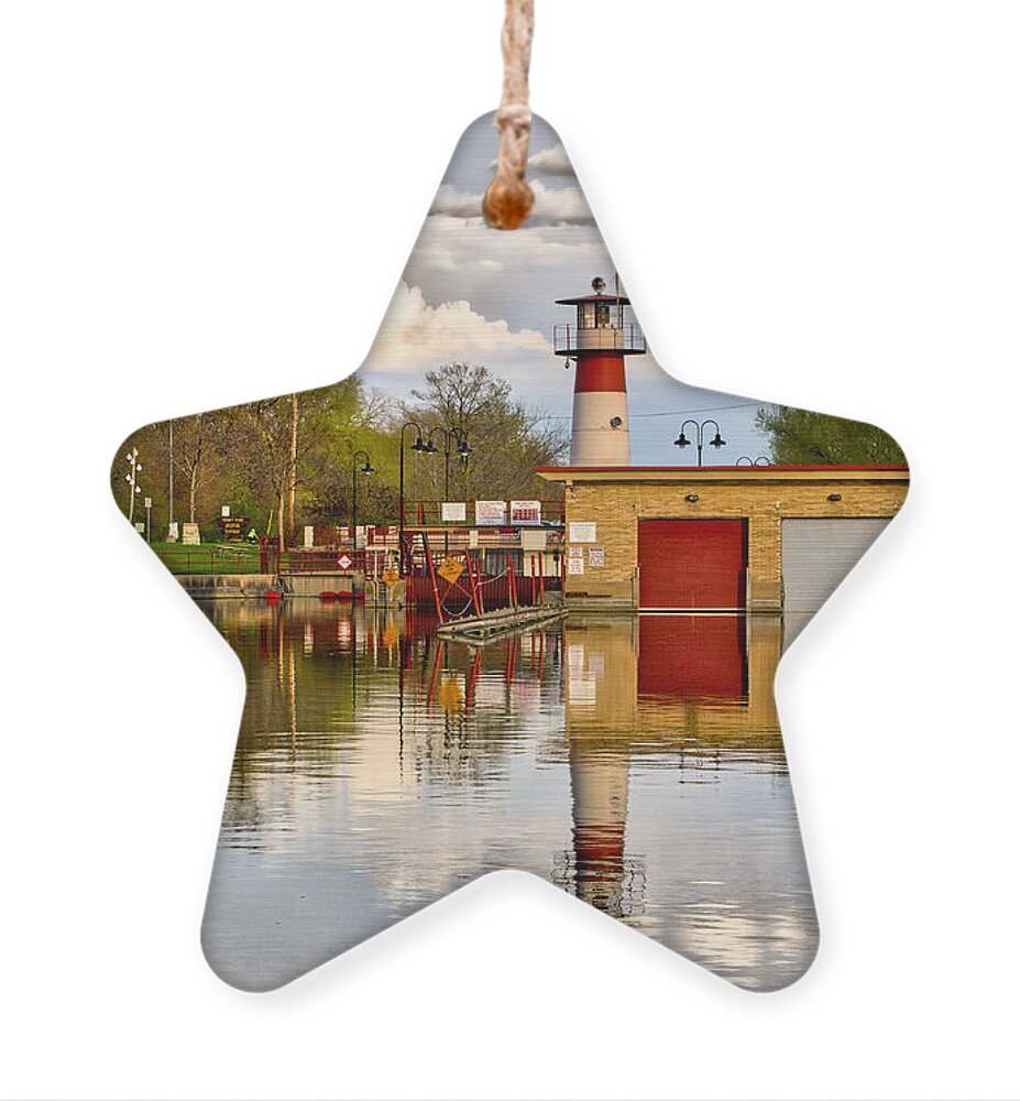 Tenney Ornament featuring the photograph Tenney Lock - Madison - Wisconsin by Steven Ralser