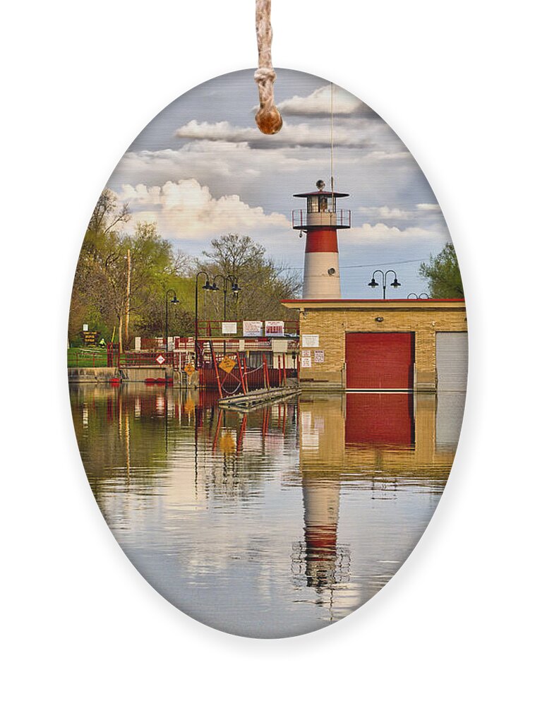 Tenney Ornament featuring the photograph Tenney Lock - Madison - Wisconsin by Steven Ralser