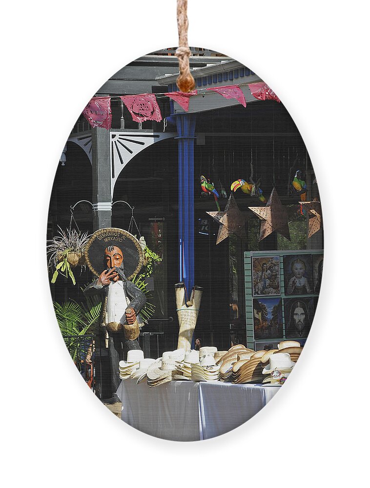 Tex-mex Ornament featuring the photograph San Antonio El Mercado Scene by Steven Sparks