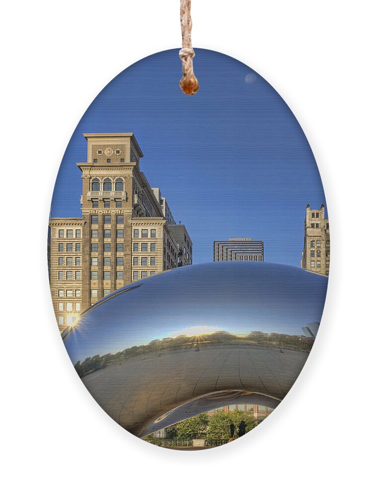 Cloud Gate Ornament featuring the photograph The Bean - Millennium Park - Chicago by Nikolyn McDonald