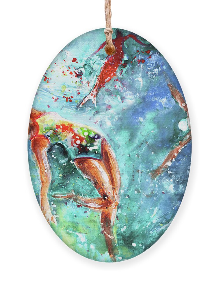 Sports Ornament featuring the painting The Blood Of A Siren by Miki De Goodaboom