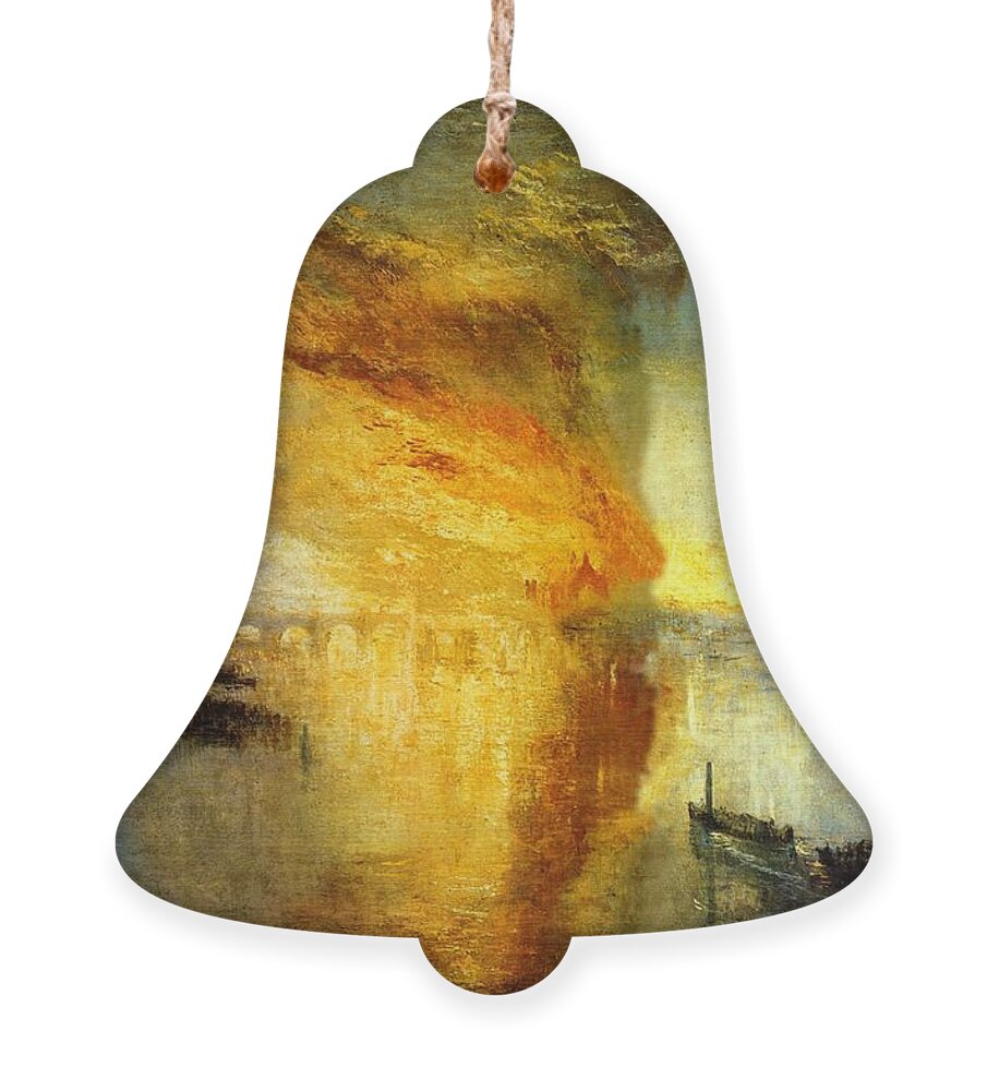 William Turner Ornament featuring the painting The Burning Of The Houses Of Parliament by William Turner