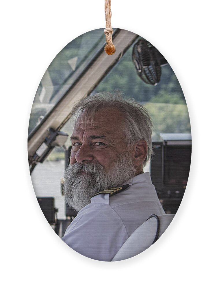 Boat Ornament featuring the photograph The Captain by Roberta Byram