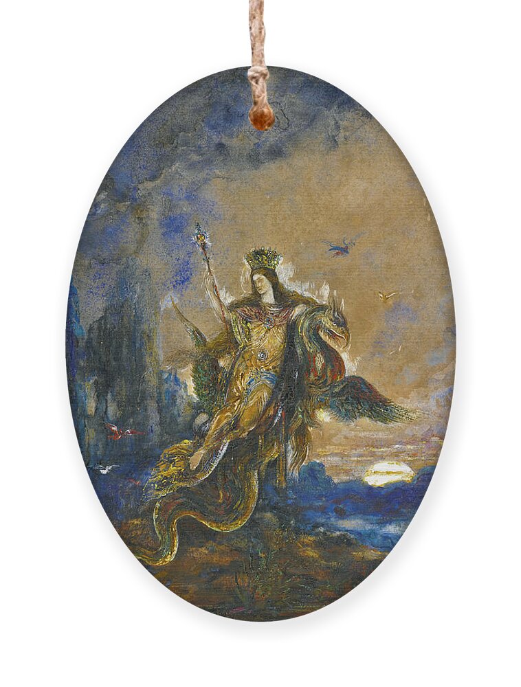 Gustave Moreau Ornament featuring the drawing The Fairy by Gustave Moreau