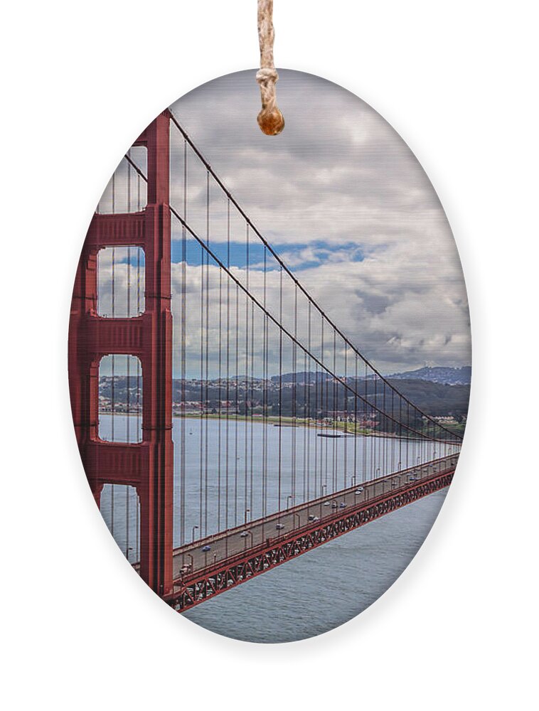 Golden Gate Bridge Ornament featuring the photograph The Golden Gate Bridge - View 1 by Susan Rissi Tregoning