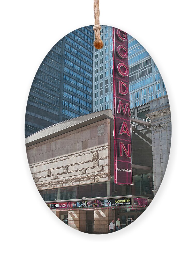 Art Ornament featuring the photograph The Goodman Theater by David Levin