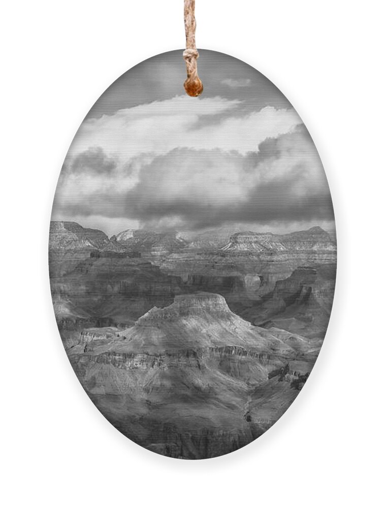 Landscape Ornament featuring the photograph The Grand Canyon BW 2 by Jonathan Nguyen