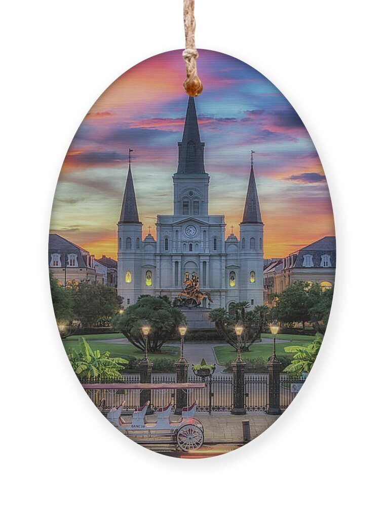 Saint Louis Cathedral Ornament featuring the photograph The Heart of Old New Orleans by Susan Rissi Tregoning