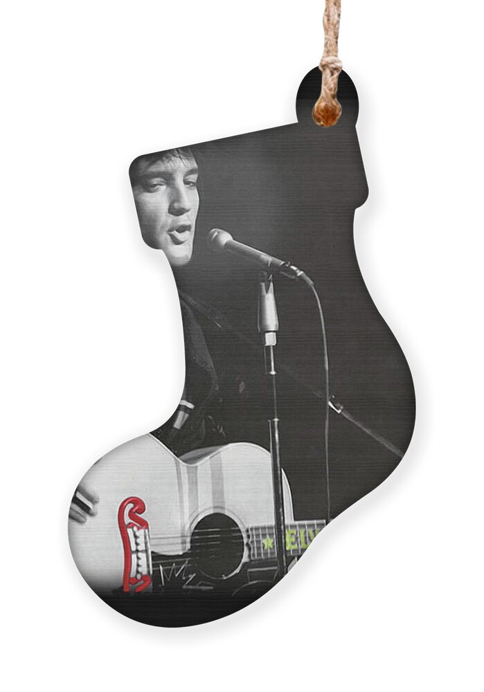 Elvis Ornament featuring the photograph The King Rocks On XLIX by Al Bourassa