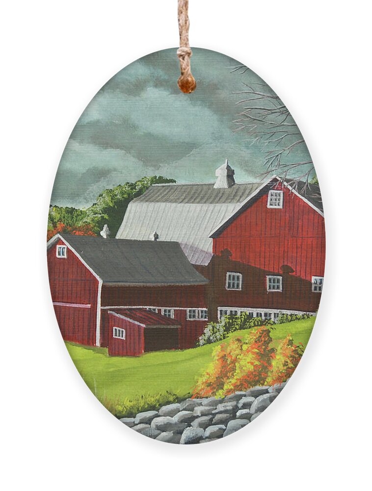 Barn Painting Ornament featuring the painting The Light After The Storm by Charlotte Blanchard