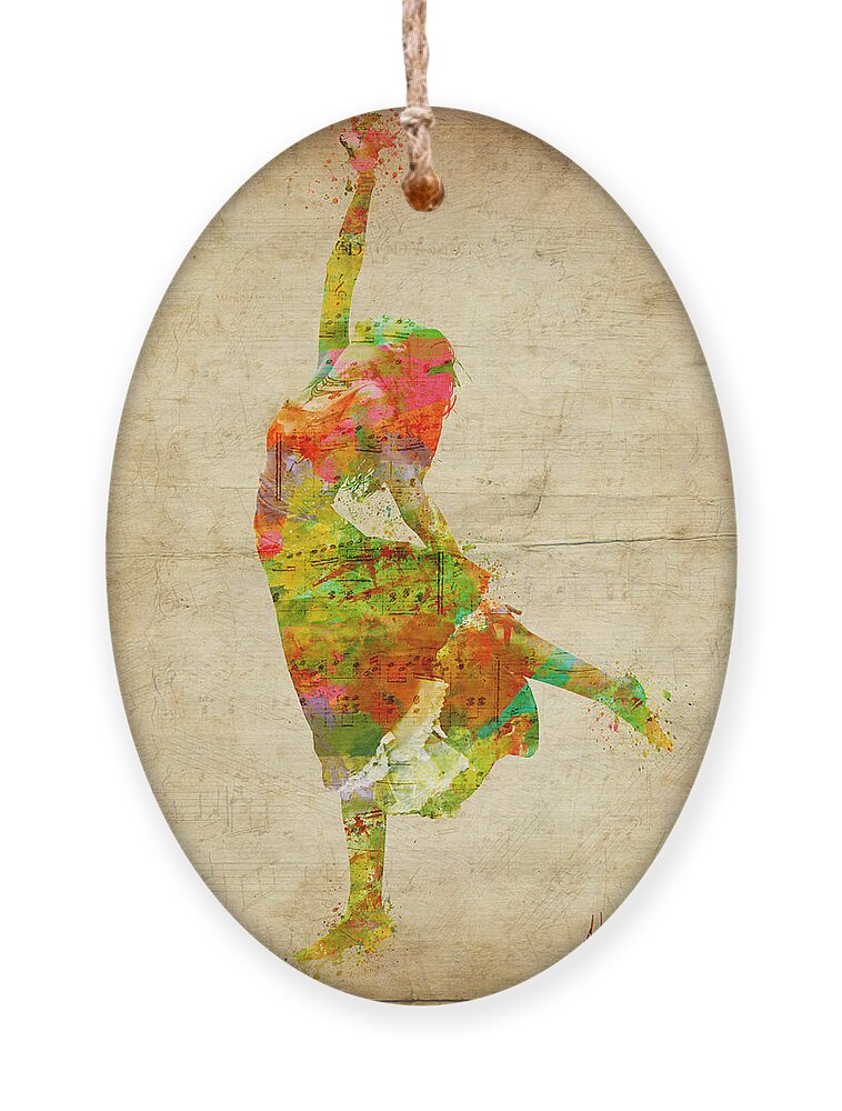 Dancer Ornament featuring the digital art The Music Rushing Through Me by Nikki Smith