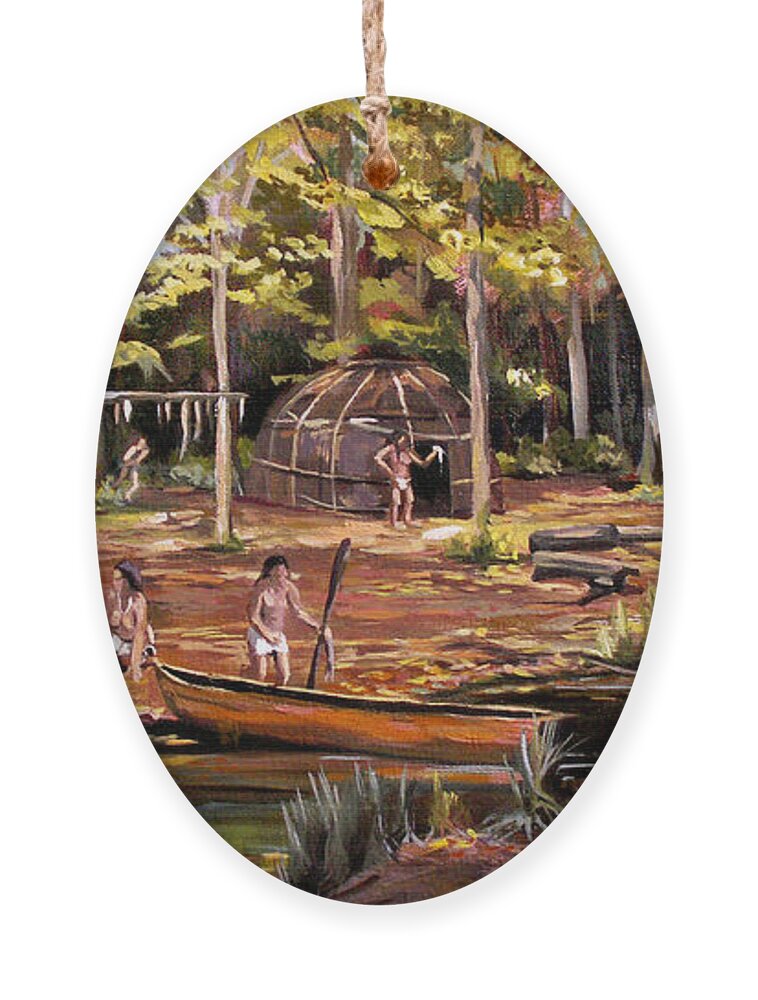 Institute Of American Indian Ornament featuring the painting The Pequots by Nancy Griswold