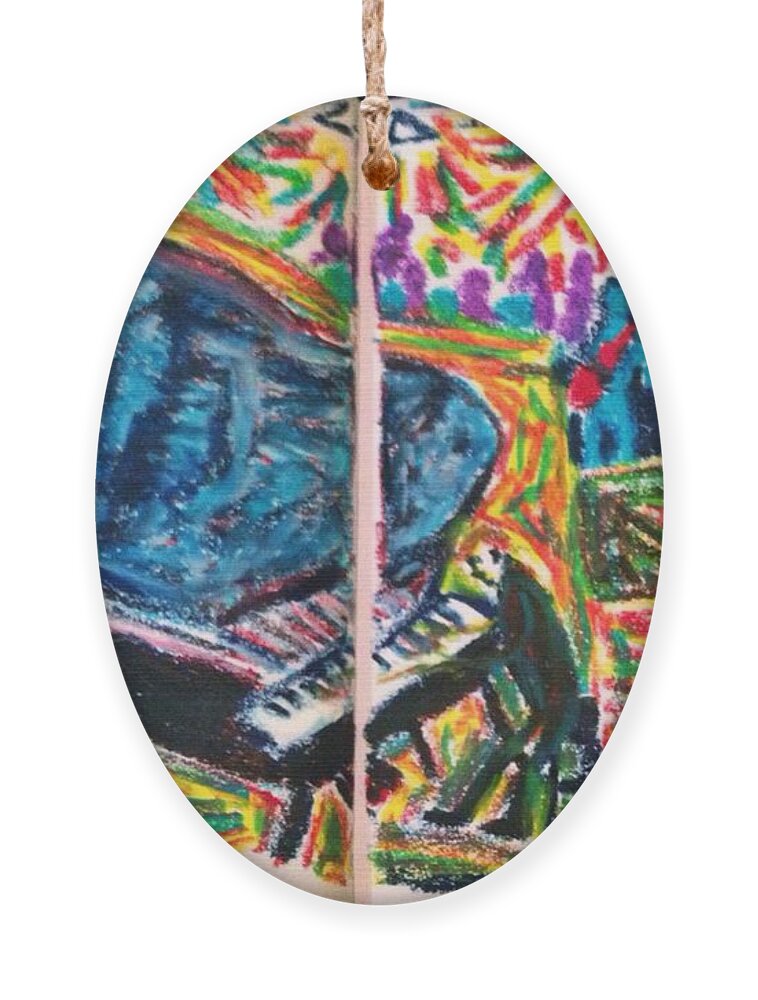 Piano Ornament featuring the painting The Pianist by Angela Weddle