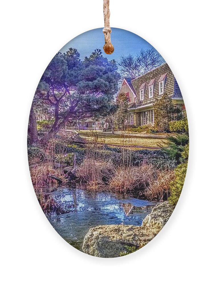Landscape Ornament featuring the photograph The Pond at Peddler's Village by Christopher Lotito