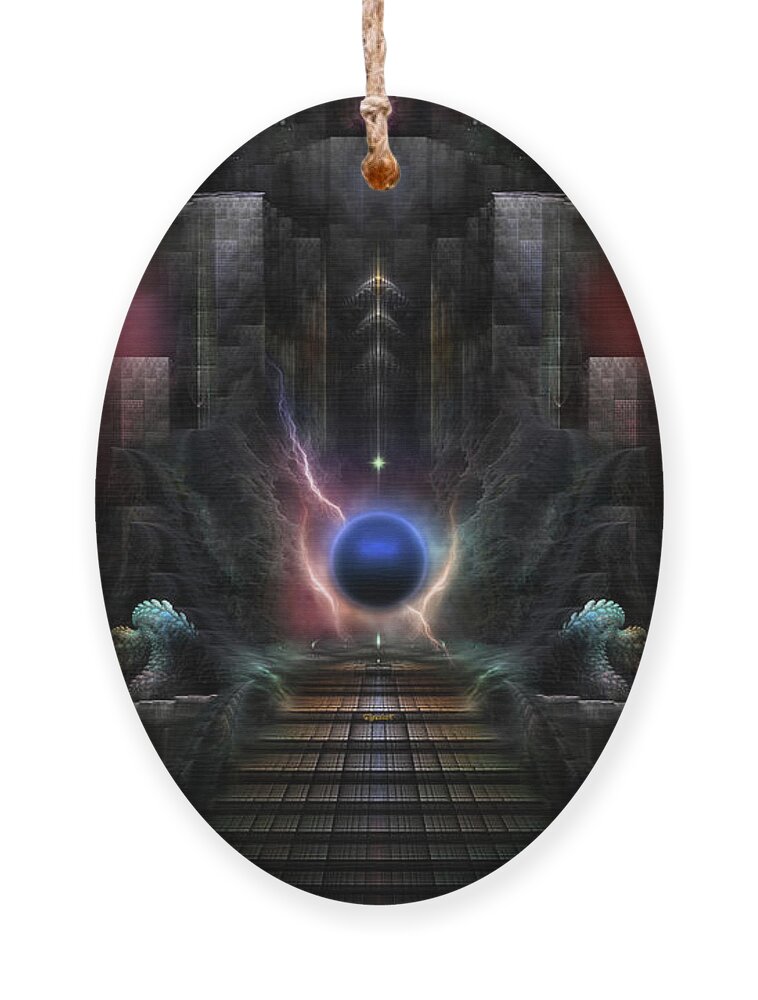 Realm Of Osphilium Ornament featuring the digital art The Realm Of Osphilium Fractal Composition by Rolando Burbon
