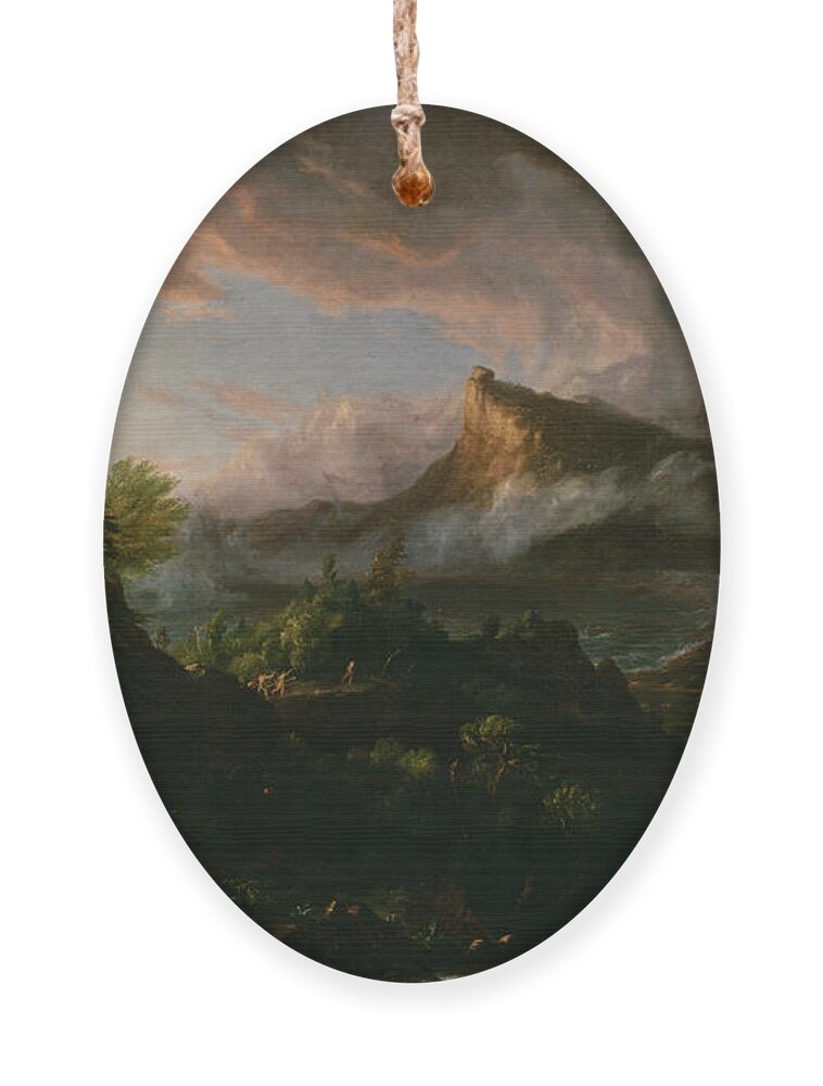 Thomas Cole Ornament featuring the painting The Savage State by Thomas Cole