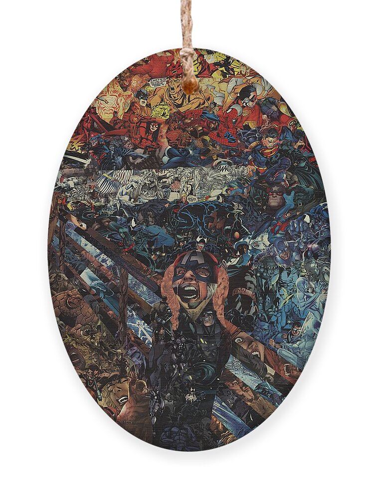 Collage Ornament featuring the mixed media The Scream After Edvard Munch by Joshua Redman