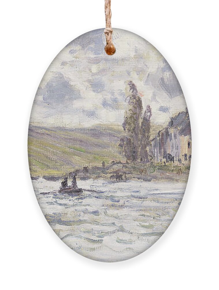 Monet Ornament featuring the painting The Village of Lavacourt by Claude Monet
