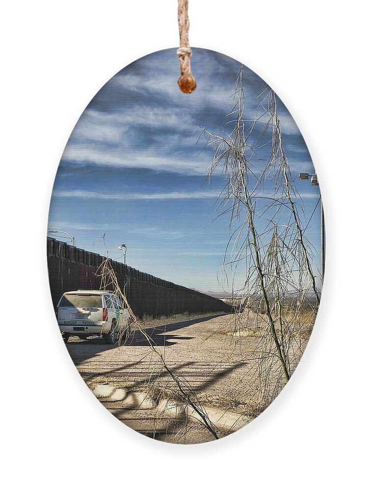 Us-mexico Border Wall Ornament featuring the photograph The Wall by Tatiana Travelways